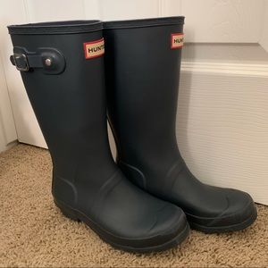 Navy Blue Hunter Rain boots, Girls Sz 4